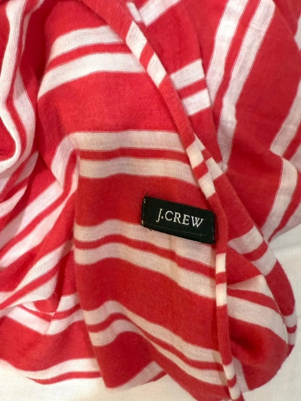 J. Crew Red and White Striped Maxi Skirt